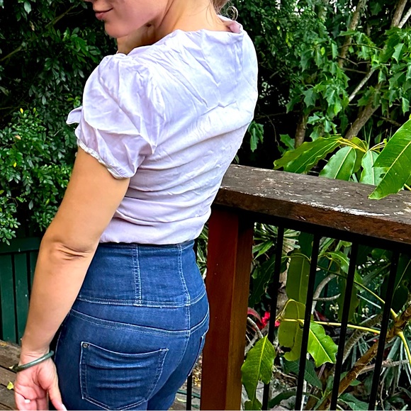 Kitten d’Amour lavender blouse with tie up detail - size 16 - Picture 8 of 9